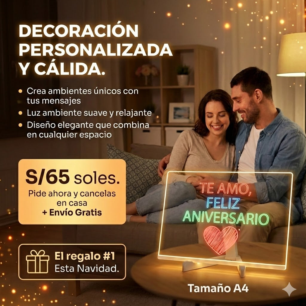 Tablero Mágico Led A4 REGALO ESTUCHE 7 PLUMONES